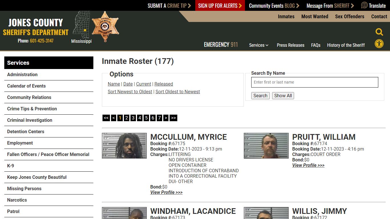 Inmate Roster - Current Inmates Booking Date Descending - Jones County ...