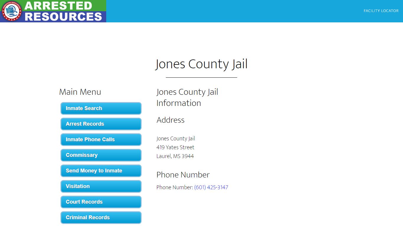 Jones County Jail - Inmate Search - Laurel, MS - Arrested Resources